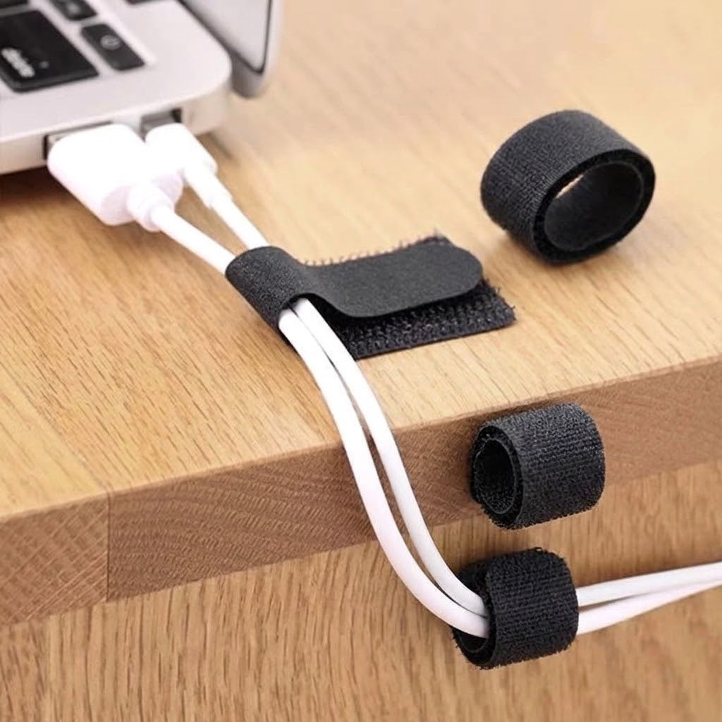 Self-Adhesive Hook-and-Loop Cable Organizer Strap