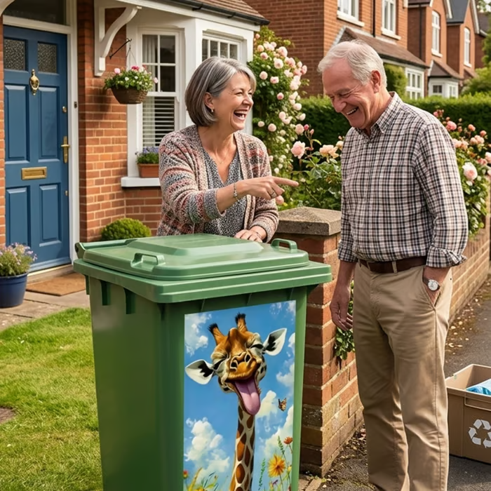 Creative Trash Can Sticker with Colourful Cartoon✨