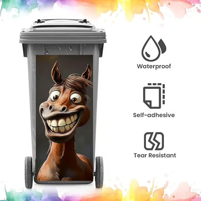Creative Trash Can Sticker with Colourful Cartoon✨