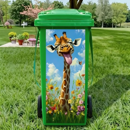 Creative Trash Can Sticker with Colourful Cartoon✨