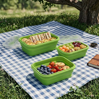 Portable Collapsible Silicone Bento Box