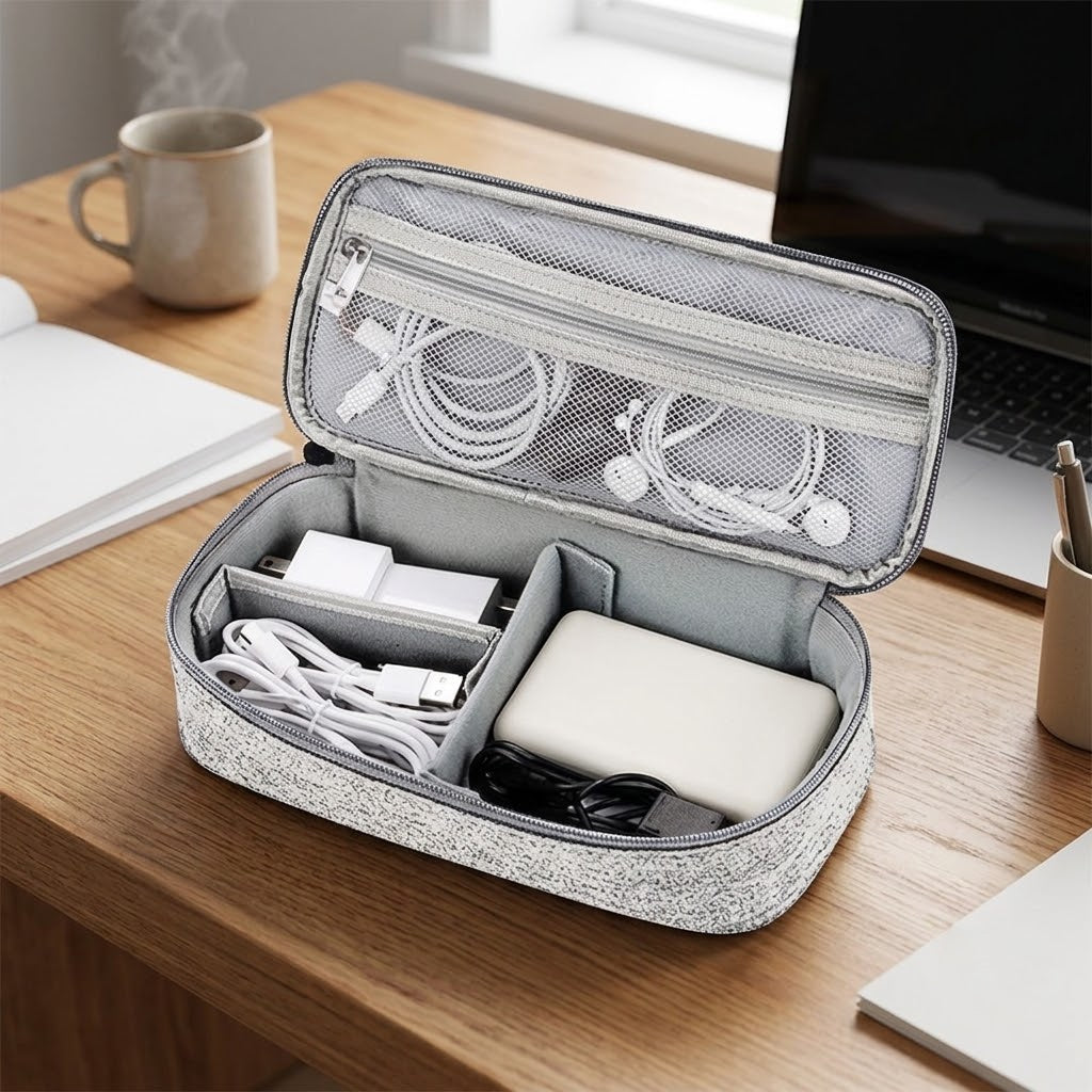 Dual-Layer Digital Accessories Organizer Pouch