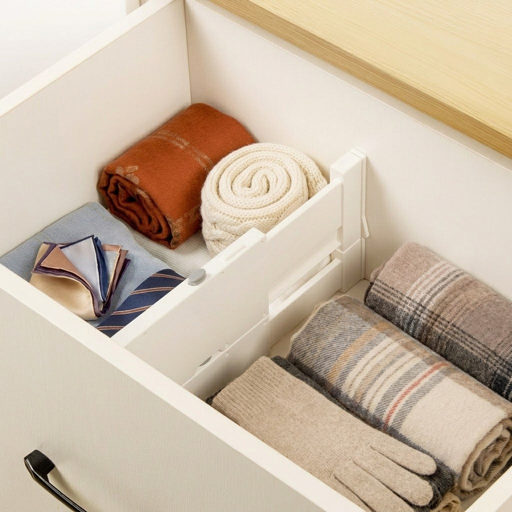 Adjustable Spring-Loaded Drawer Divider