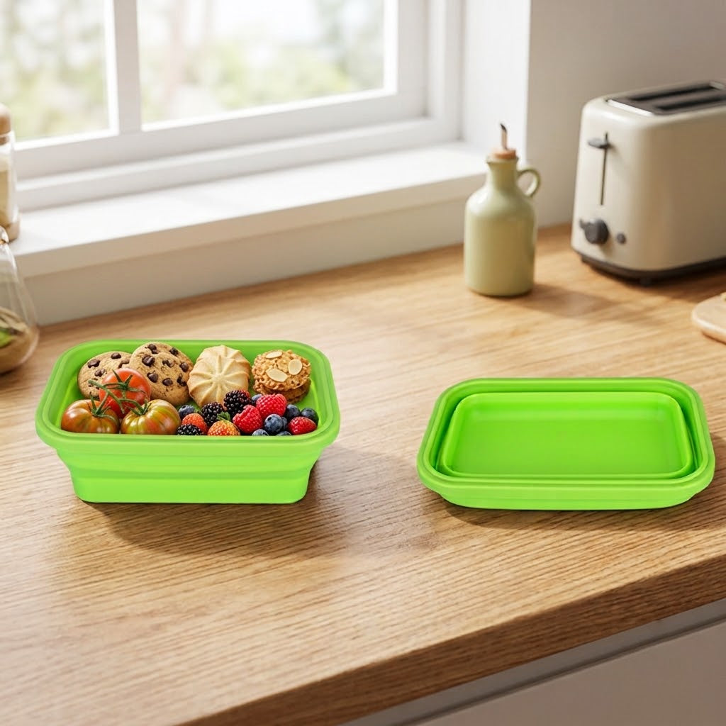 Portable Collapsible Silicone Bento Box