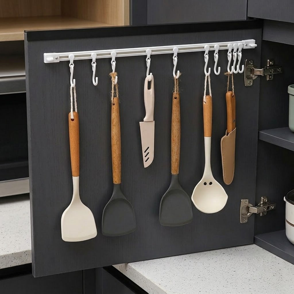 Sliding Cabinet Door Rail Hook Rack